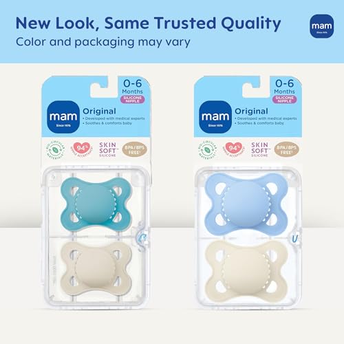 Baby Pacifier 2 Pack - Orthodontic Nipple, 0-6 Months