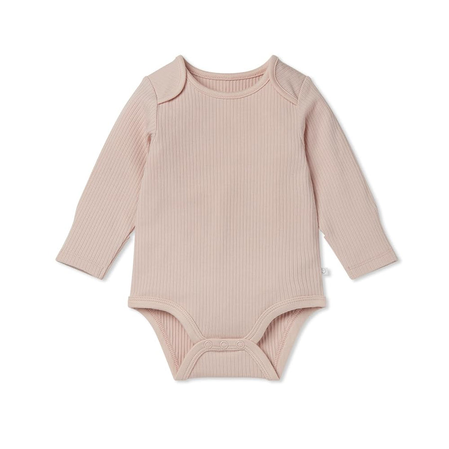 Baby Long Sleeve Ribbed Bodysuit 4 Pack - Pink Mix, Envelope Neck, 9-12 Months