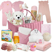 Baby Girl Gift Basket - Newborn Essentials Care Package, Pink & White