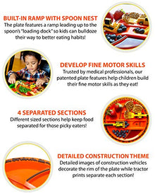 Construction & Dinosaur Mealtime Set - Plates & Utensils for Kids