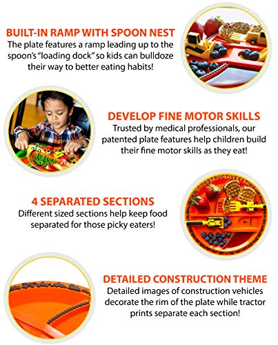 Construction & Dinosaur Mealtime Set - Plates & Utensils for Kids