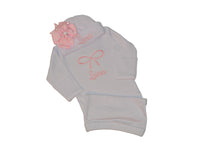 Newborn Baby Girl Gift Set 11 Piece - Romper, Bloomers, Bib & Burp Cloth, Pink & White