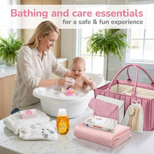 Baby Girl Gift Basket - Newborn Essentials Care Package, Pink & White