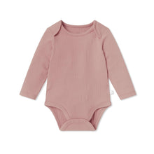 Baby Long Sleeve Ribbed Bodysuit 4 Pack - Pink Mix, Envelope Neck, 9-12 Months