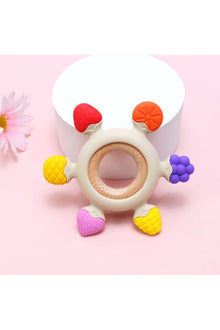 Silicone Fruit Teether Ring Pacifier - BPA Free, Beige