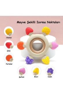 Silicone Fruit Teether Ring Pacifier - BPA Free, Beige