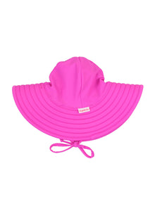 RuffleButts® Baby/Toddler Girls UPF 50+ Sun Protective Wide Brim Swimwear Sun Hat