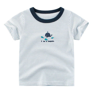 Boys Construction Theme Cotton T-Shirt - Short Sleeve Crewneck