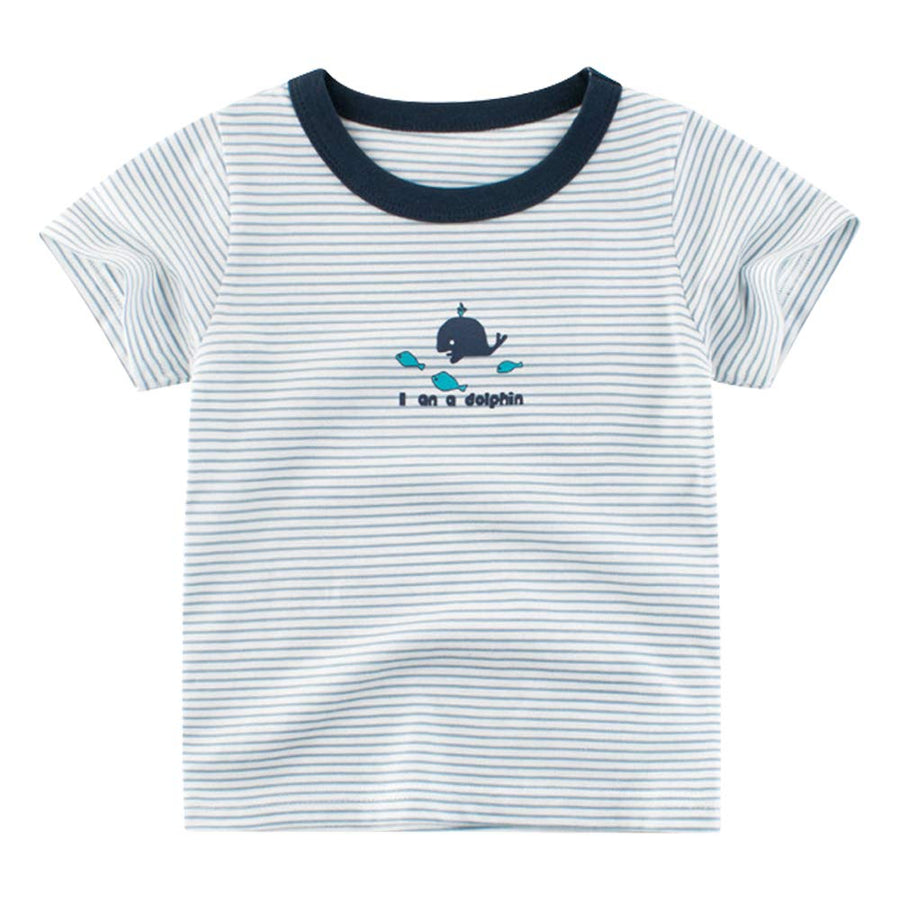 Boys Construction Theme Cotton T-Shirt - Short Sleeve Crewneck