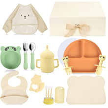 Baby Feeding Essentials Set - Silicone Plate, Bib, Cup & Utensils