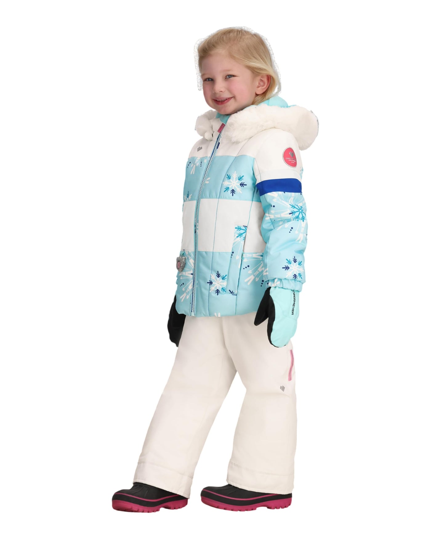 Girls Insulated Waterproof Ski Jacket with Faux Fur