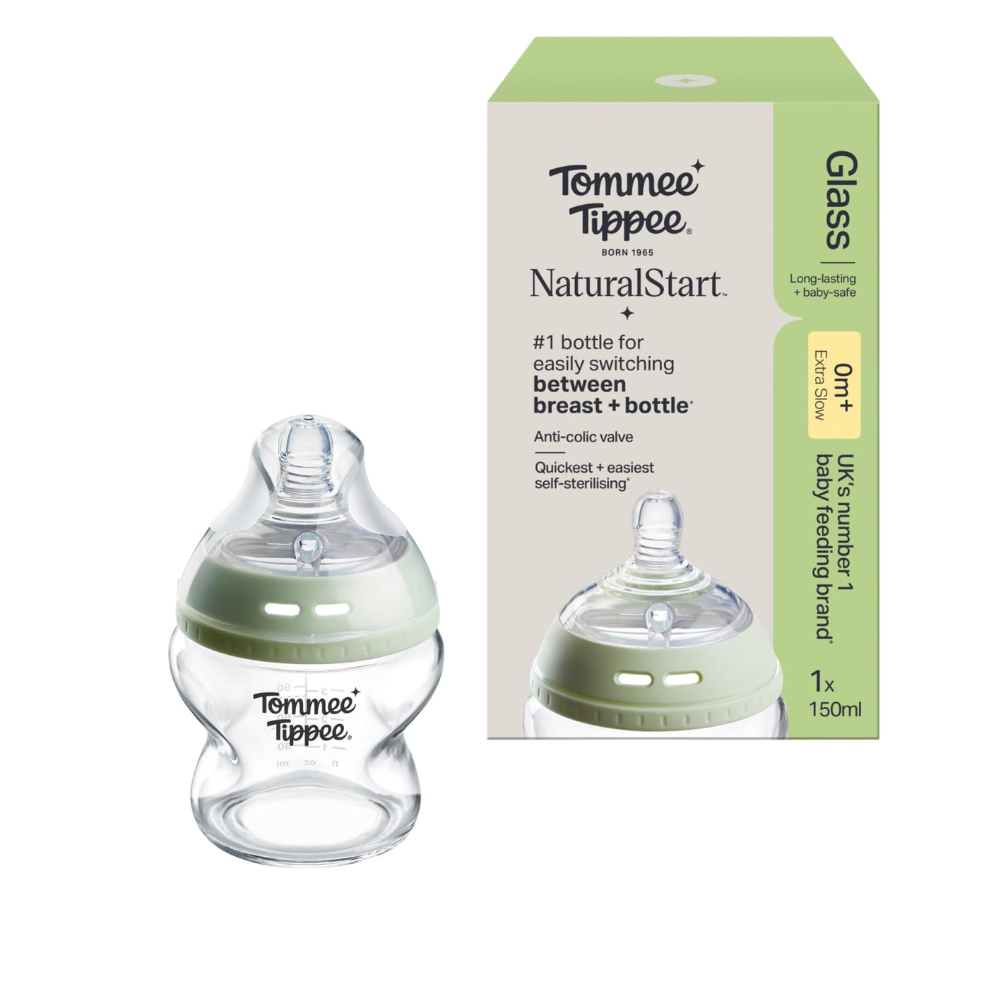 Tommee Tippee Natural Start Glass BPA and Phthalates Free Baby Bottles