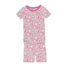KicKee Solid Short Sleeve Pajama Set, Baby to Kid
