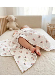 Cotton Muslin Swaddle Blanket - 39 x 39 In, White