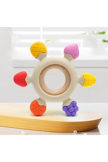 Silicone Fruit Teether Ring Pacifier - BPA Free, Beige