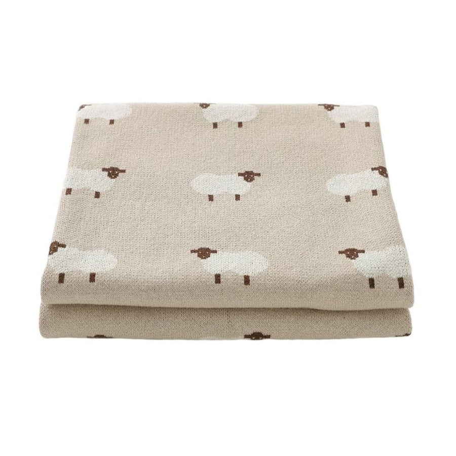 Cotton Knitted Baby Swaddle Blanket - Soft Stroller & Crib Throw