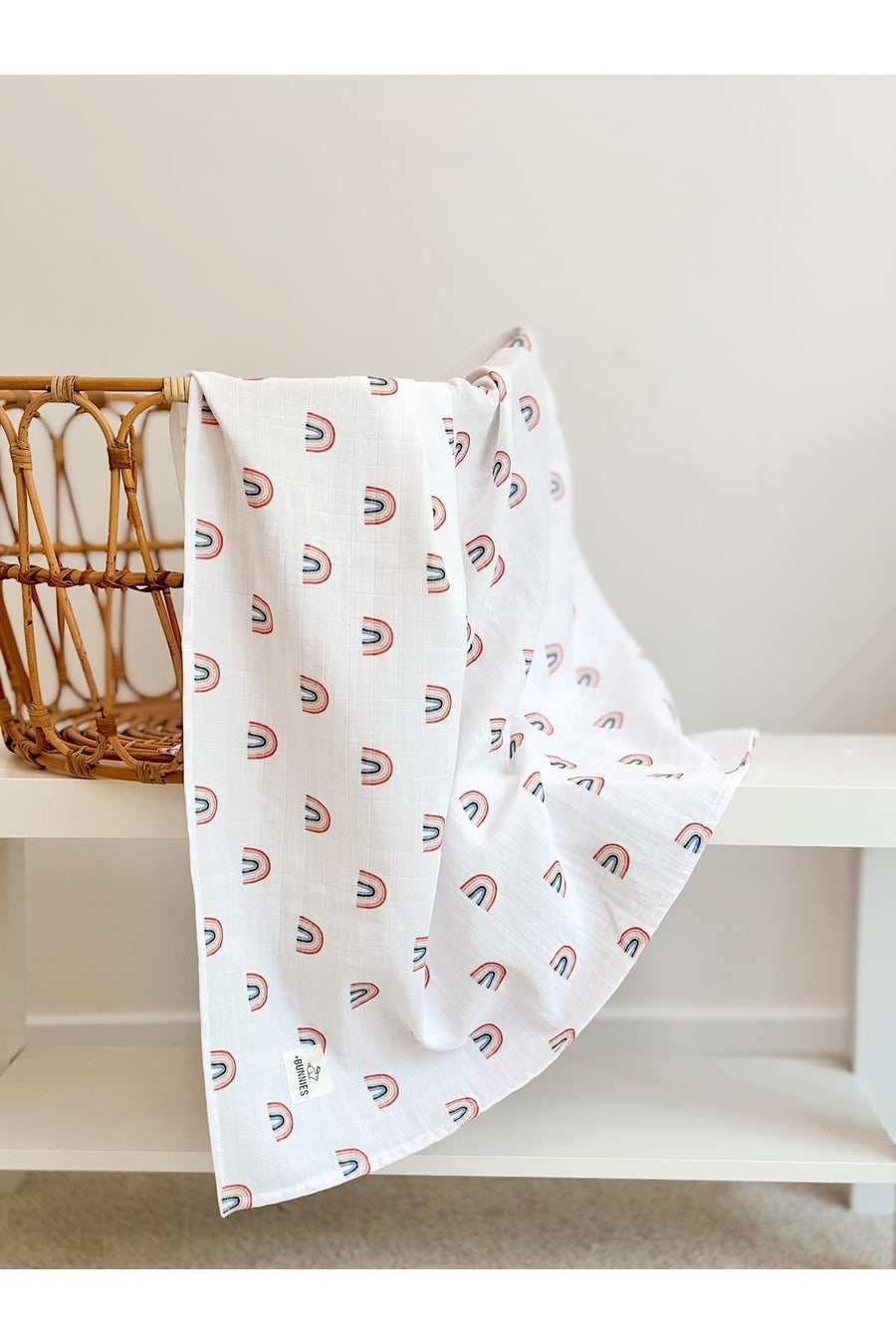 Cotton Muslin Swaddle Blanket - 39 x 39 In, White