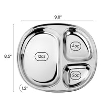 Stainless Steel Divided Plates for Kids - Set of 4