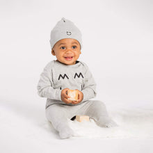 Miles and Milan Knotted Cap, Bodysuit and Romper Cozy Set