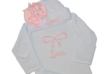 Newborn Baby Girl Gift Set 11 Piece - Romper, Bloomers, Bib & Burp Cloth, Pink & White