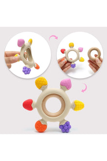 Silicone Fruit Teether Ring Pacifier - BPA Free, Beige