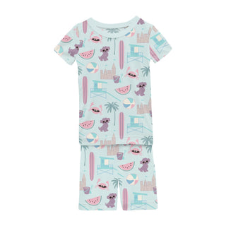 KicKee Solid Short Sleeve Pajama Set, Baby to Kid