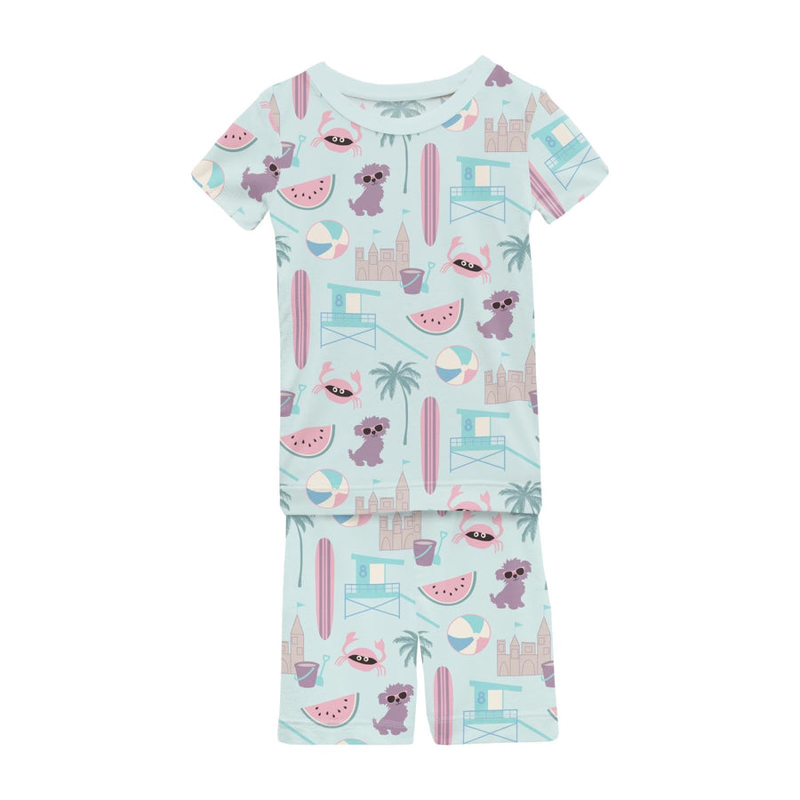 KicKee Solid Short Sleeve Pajama Set, Baby to Kid