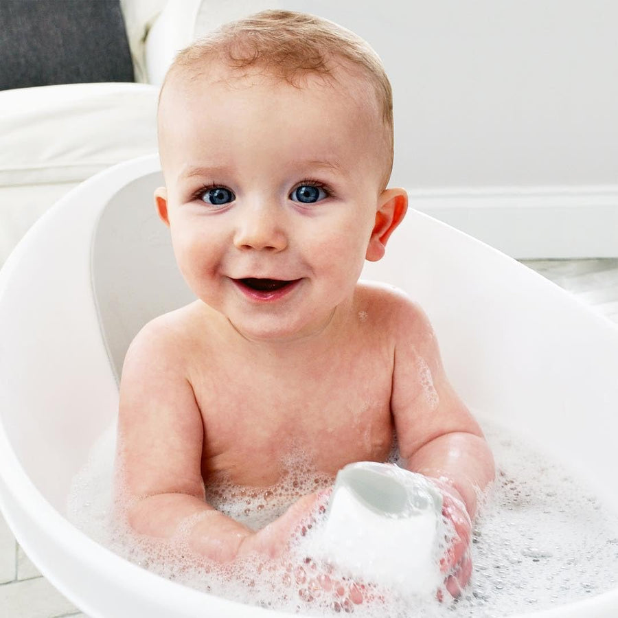 Baby Bathtime Essentials Bundle - Bath Support, Rinse Jug & Toy Scoop