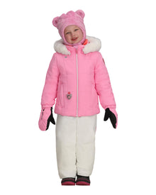 Girls Insulated Waterproof Ski Jacket with Faux Fur