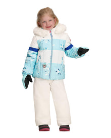 Girls Insulated Waterproof Ski Jacket with Faux Fur