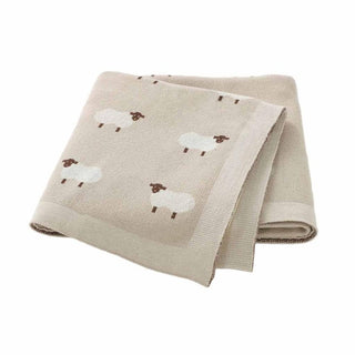 Cotton Knitted Baby Swaddle Blanket - Soft Stroller & Crib Throw