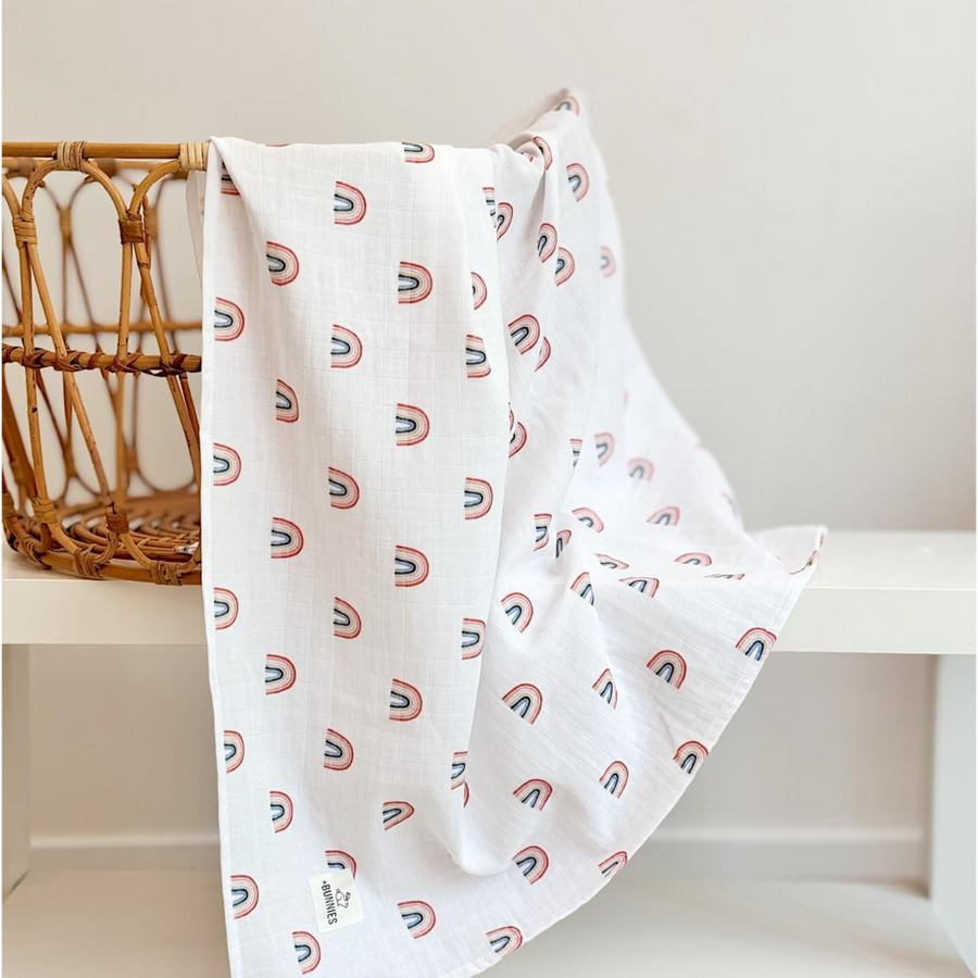 Rainbow Muslin Swaddle
