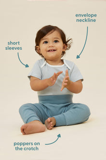 Baby Short Sleeve Bodysuit 4 Pack - Blush, Envelope Neck, Newborn