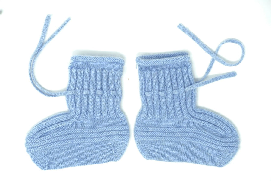 Baby Cashmere Knit Booties - Adjustable Ankle Tie, 3-9 Months