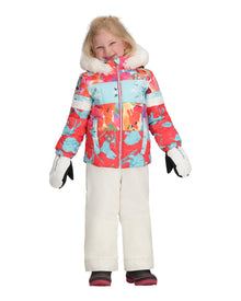 Girls Insulated Waterproof Ski Jacket with Faux Fur