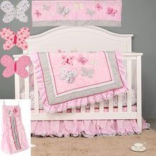 Baby Girl Butterfly Crib Bedding Set 8 Piece - Pink Embroidery