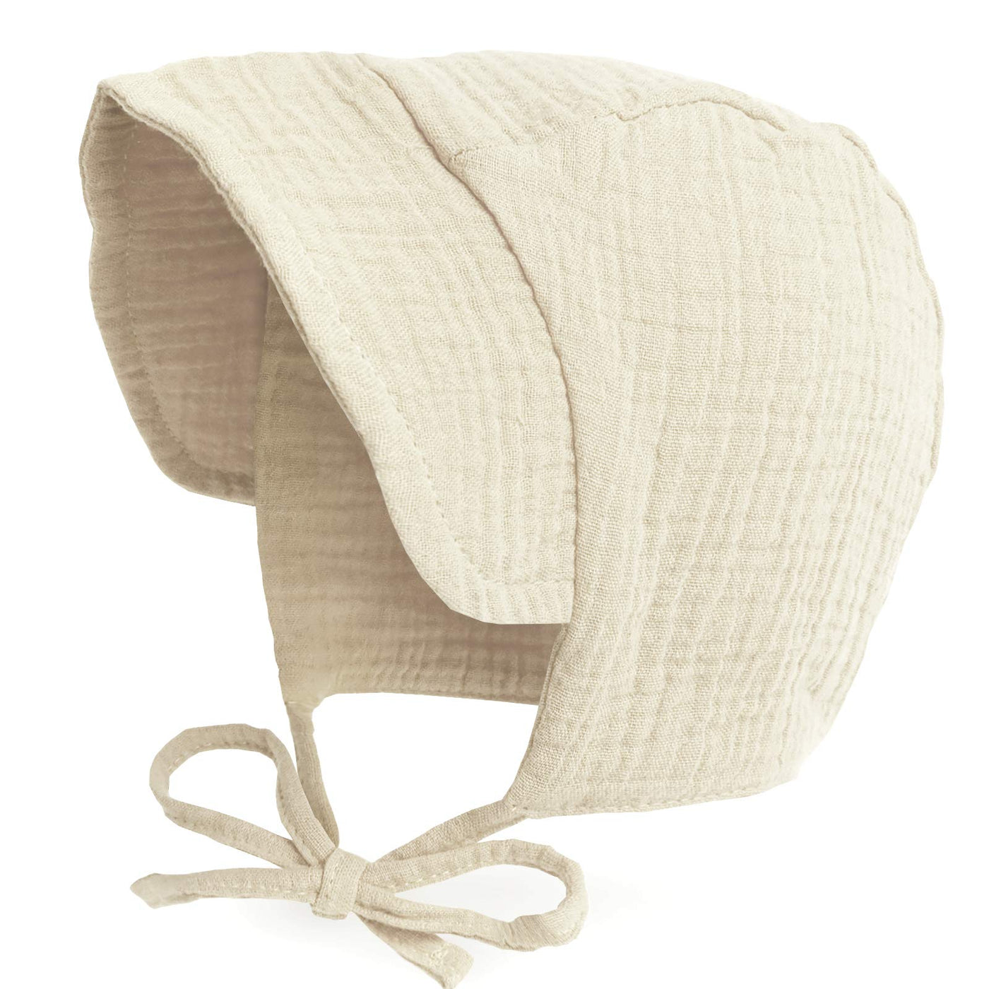 Baby Muslin Sun Bonnet Hat - Brimmed Toddler Sun Hat, 6-24 Months