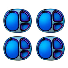 Stainless Steel Divided Plates for Kids - Set of 4