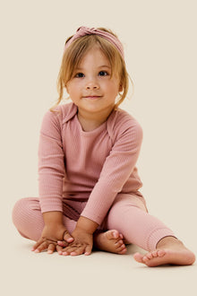 Baby Long Sleeve Ribbed Bodysuit 4 Pack - Pink Mix, Envelope Neck, 9-12 Months