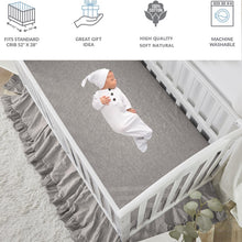 Ruffle Crib Bedding Set 3 Piece - 100% Cotton, Neutral Grey