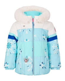 Girls Insulated Waterproof Ski Jacket with Faux Fur
