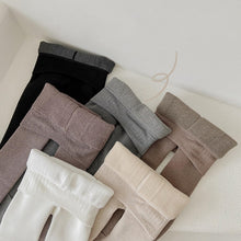 Girls Fleece-Lined Winter Leggings - Khaki, 12-14 Years