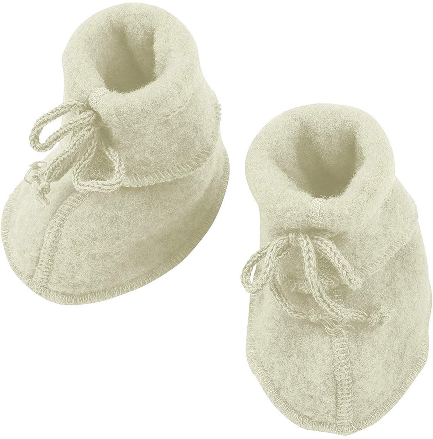 Baby Merino Wool Fleece Booties - Natural Beige