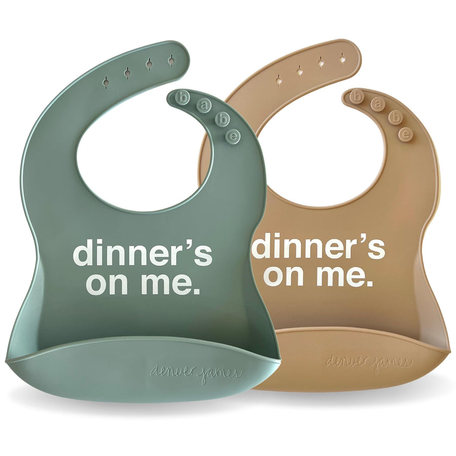 Denver James Silicone Feeding Bibs | Dishwasher Safe. Waterproof. Adjustable.