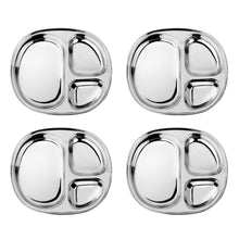Stainless Steel Divided Plates for Kids - Set of 4