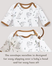 Organic Cotton Baby Bodysuit Romper 5 Pack - Multicolor, Foldover Cuffs, 3-6 Months