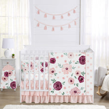 Floral Baby Girl Crib Bedding Set 6 Piece