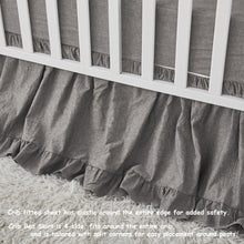 Ruffle Crib Bedding Set 3 Piece - 100% Cotton, Neutral Grey