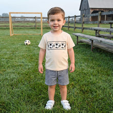 Toddler Soccer Outfit Set - Short Sleeve T-Shirt & Checkerboard Shorts