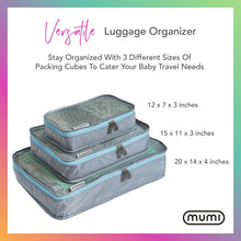 Baby Travel Organizer Set - 5 Packing Bags & 4 Reusable Zip Bags, Aqua